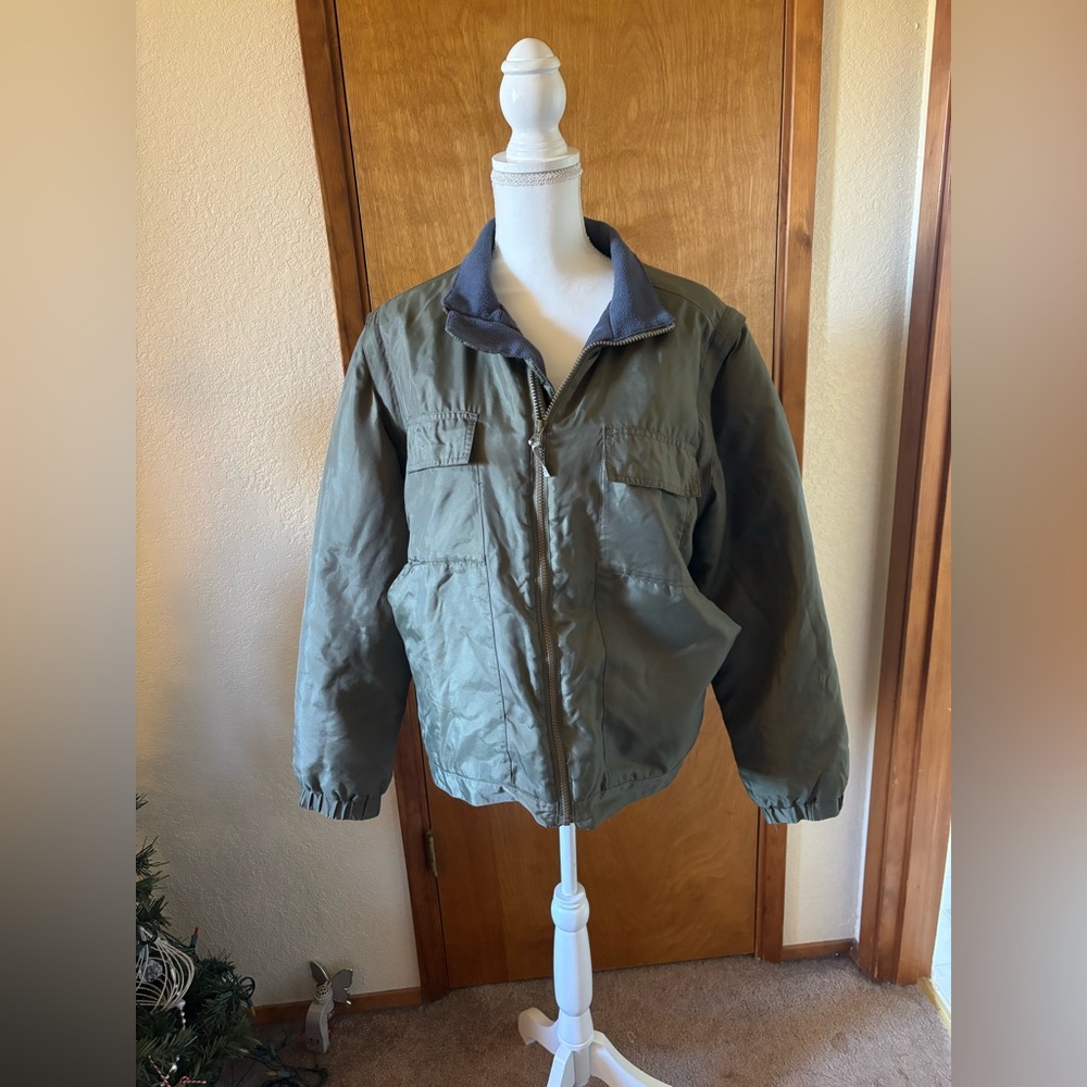 Vintage Calvin Klein Men's Military Green Jacket